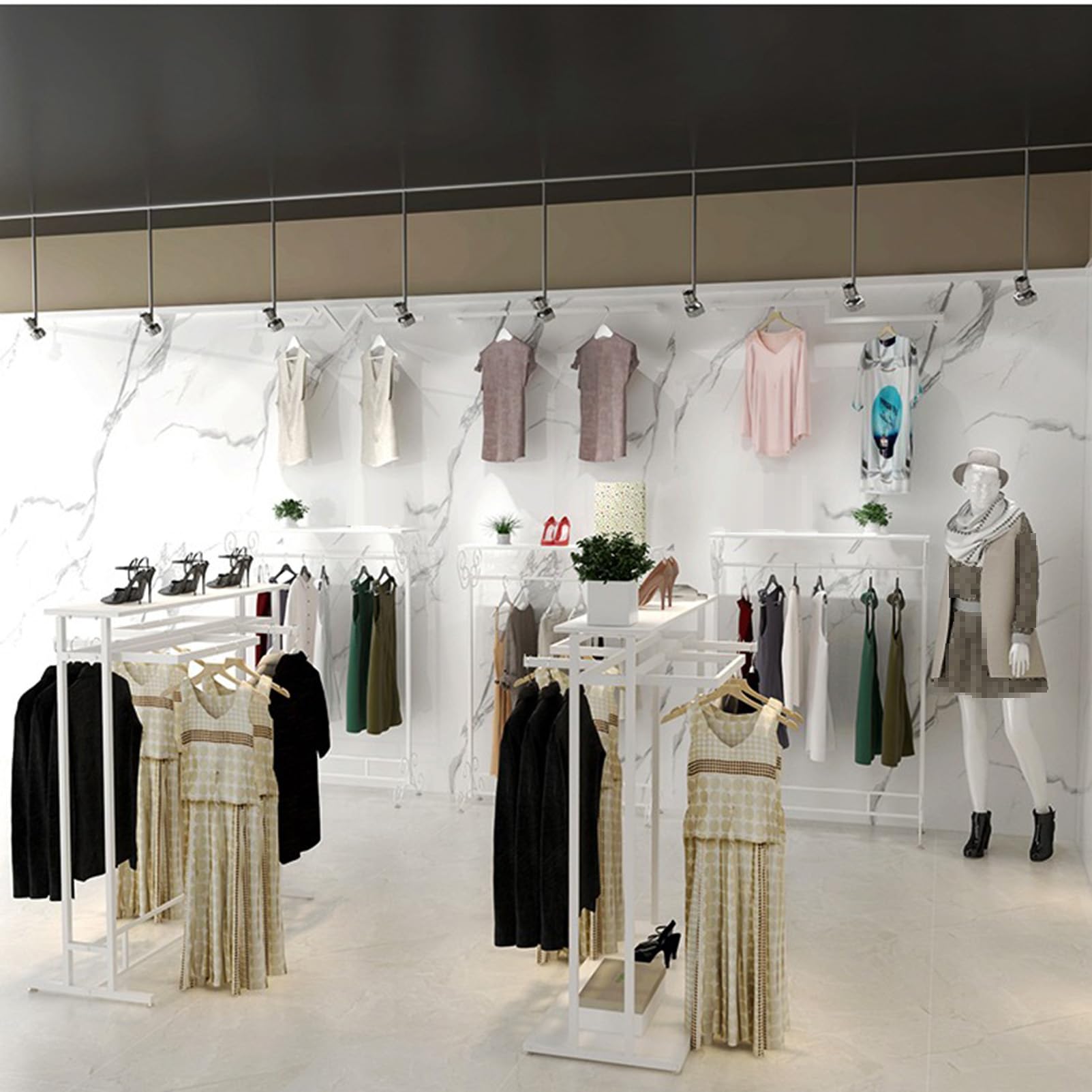 Heavy-Du - Perchero de metal resistente, alta capacidad para tiendas minoristas y boutiques, perfecto para merchandising y nizing ropa