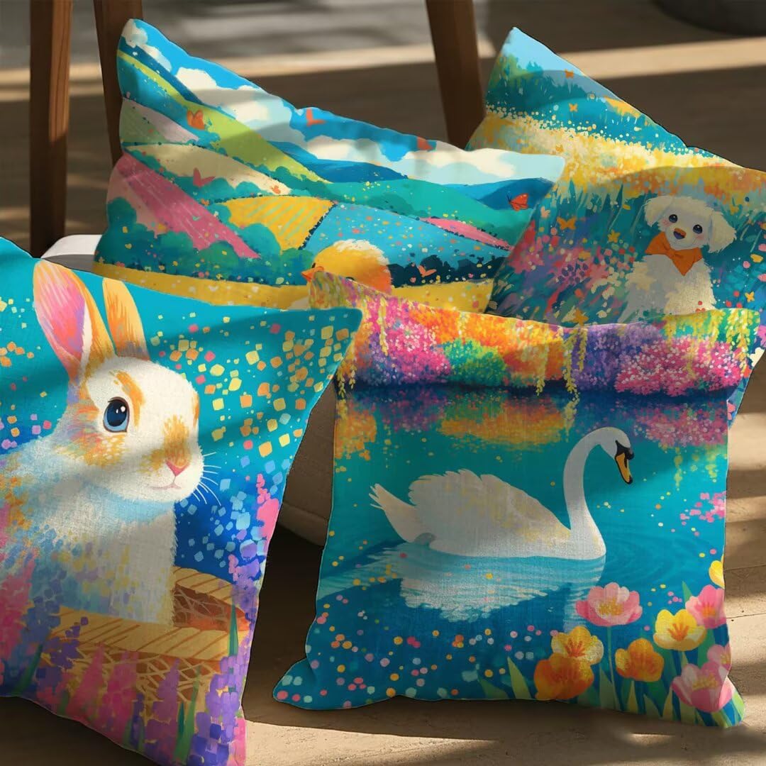 Coussins printemps pour jardin et terrasse imperméables 35x35cm Ym106