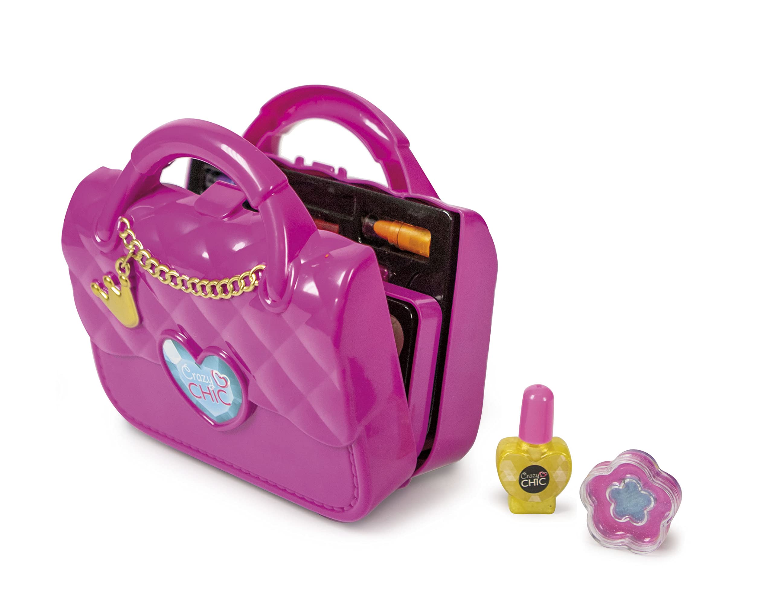 Clementoni Crazy Chic - Lovely Make Up Bag, Cofanetto Trucchi Bambine 6+ Anni, Trousse Portatile con Set di Cosmetici e Smalti Sicuri per Bambine, Idea Regalo, 18743