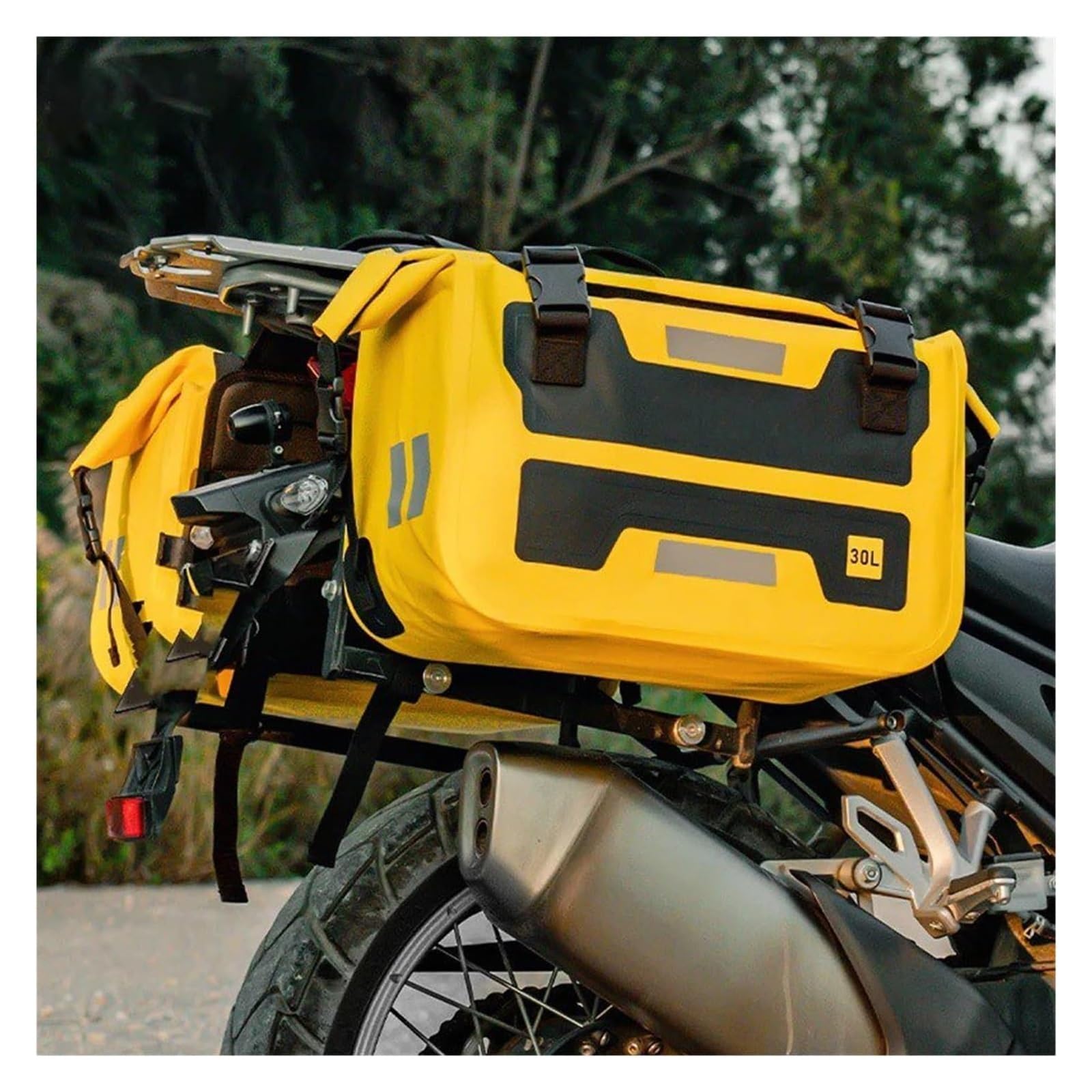 Motocicleta Alforja Bolsas Sillín De Motocicleta Exteriores Viajes Larga Distancia Gran Capacidad Almacenamiento Lateral Impermeable Asiento Trasero Alforja Motor Bolsa Trasera Moto(Verde)