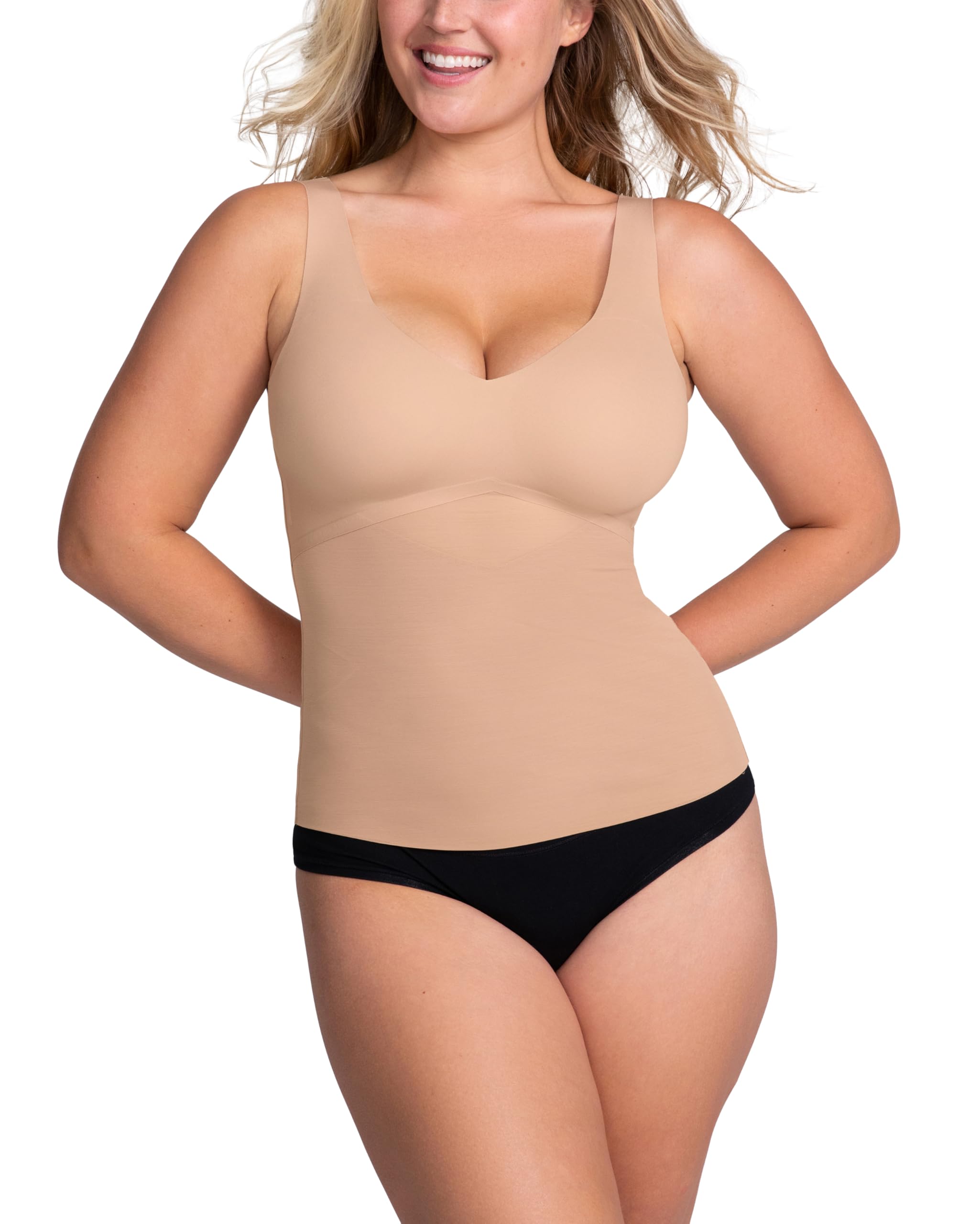 HONEYLOVE Shapewear for Women - LiftWear Tank With Built In Bra - Body Shaping Top for Tummy Control