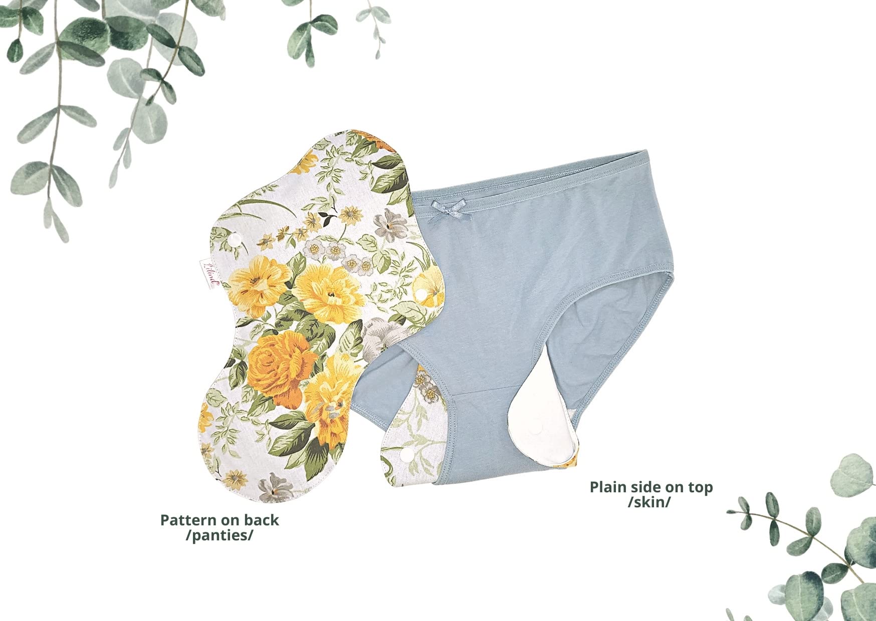 Lilind® Paquete de 6 almohadillas de tela orgánica de 9 pulgadas, juego de inicio, bolsa húmeda con cremallera, servilletas sanitarias menstruales reutilizables impermeables, 100% algodón