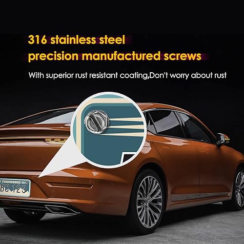 Miniatura 10 de Yonput Kit de 4 tornillos para matrícula, tornillos de acero inoxidable a prueba de intemperie, montaje autorroscante, para placas delanteras