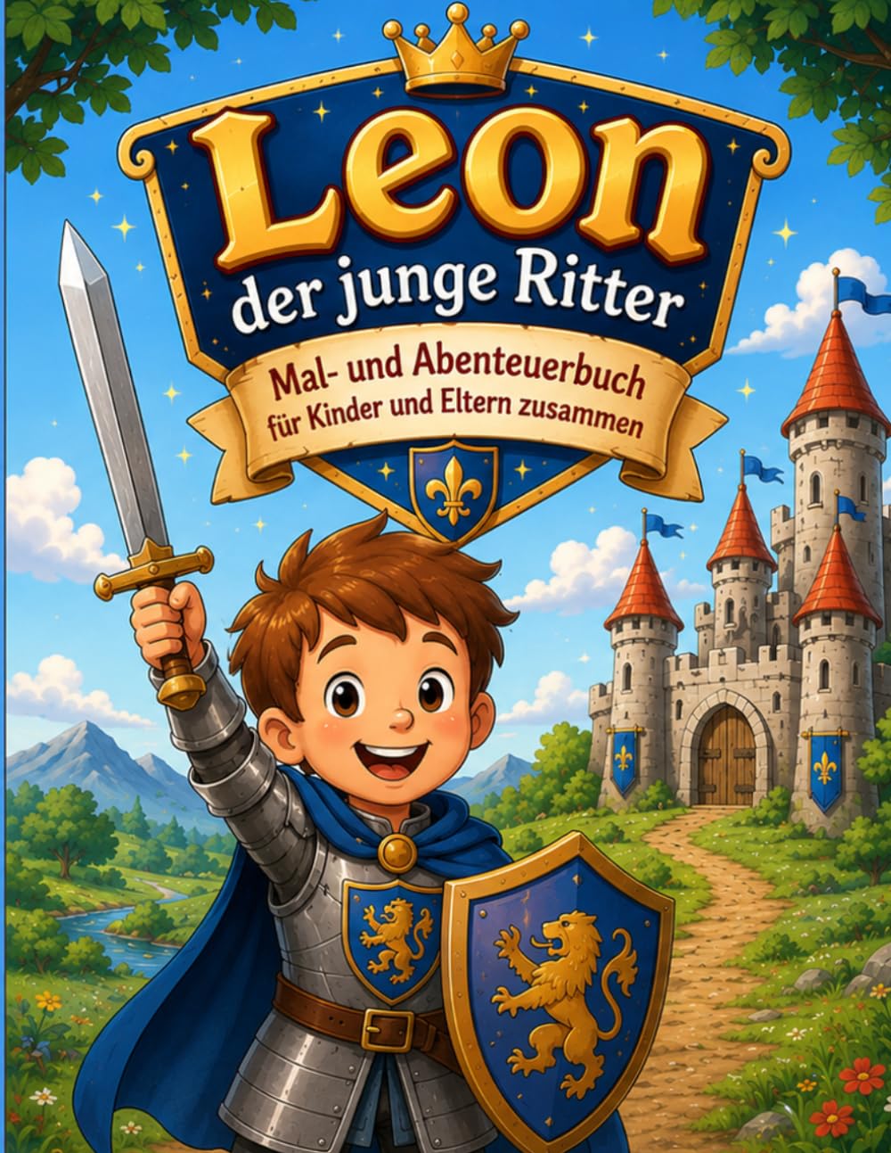 Leon der junge Ritter: Mal- und Abenteuerbuch für Kinder und Eltern zusammen