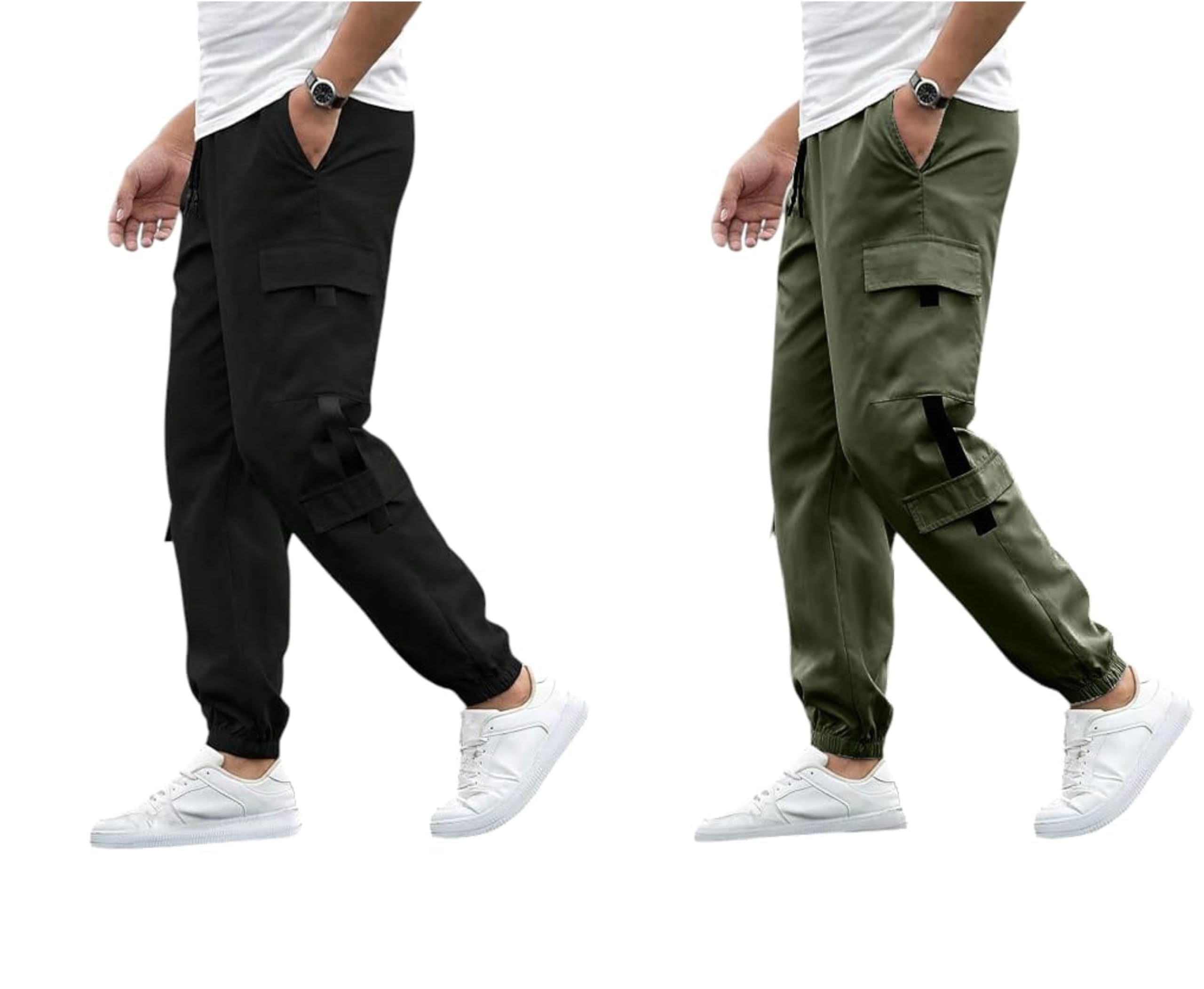 snow drip Men's Regular Fit Polyester Track Pants Combo of 2-picture-11