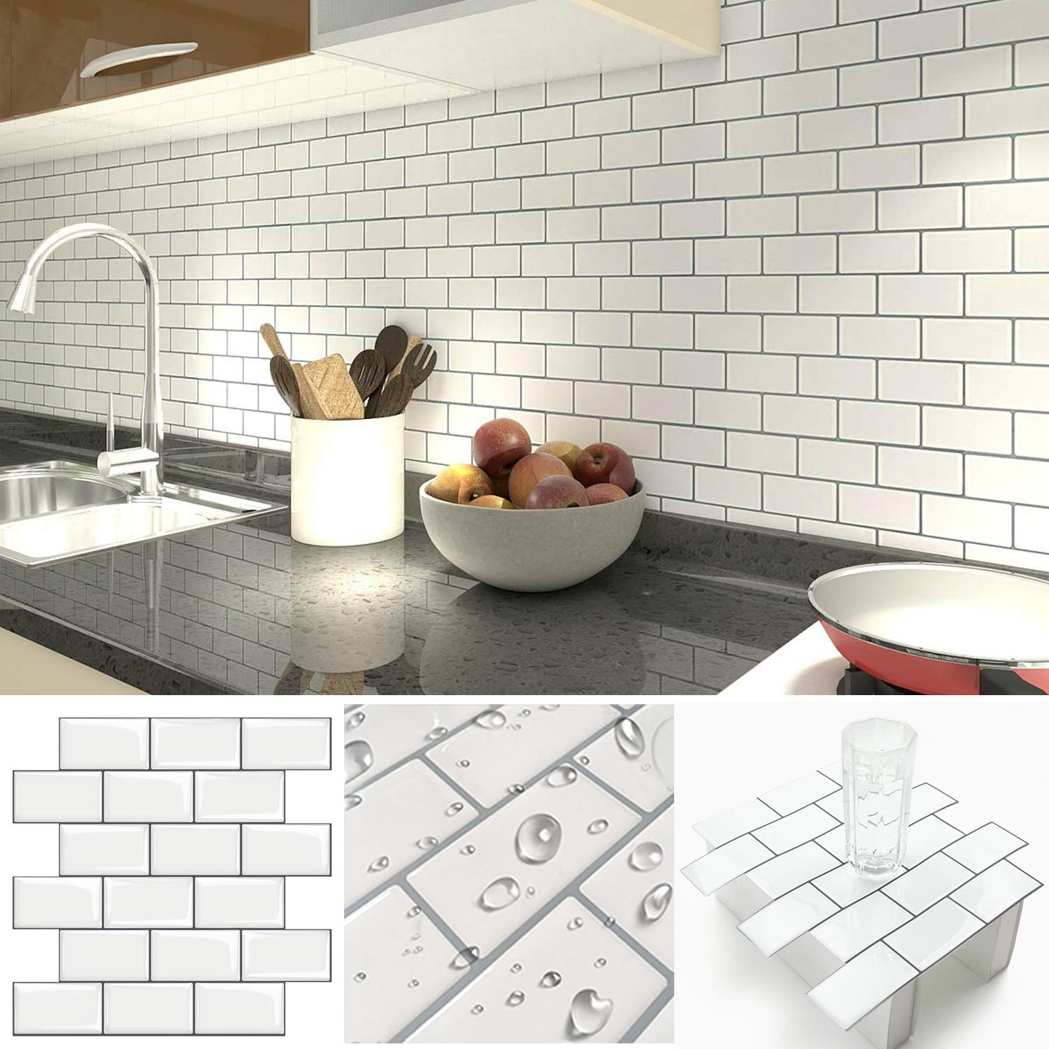 Buy HomeyMosaic 10Sheet Peel and Stick Backsplash Tile for Kitchen 3D