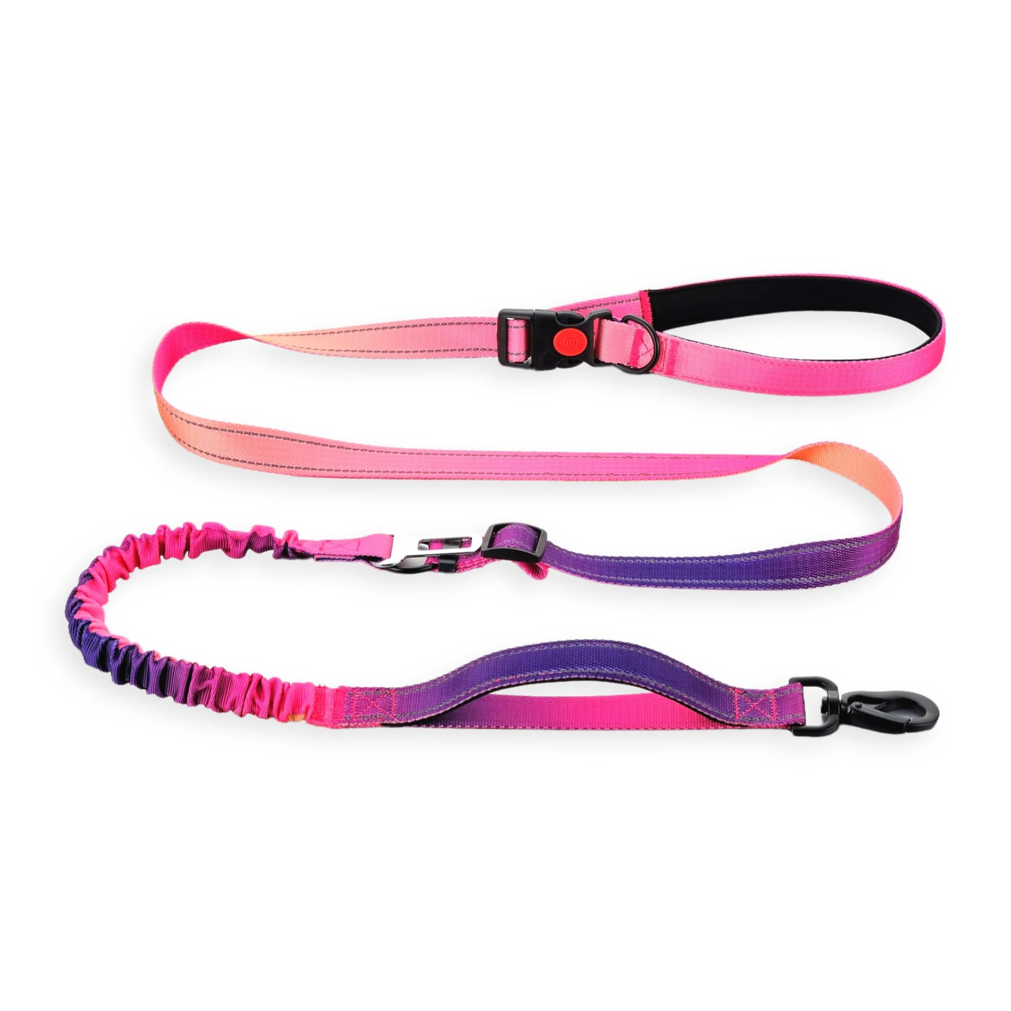 3-in-1 Bungee Dog Lead | Dual Handles, Car Seatbelt Clip, 360° Swivel Hook | Adjustable 1.45–2m | for Small, Medium to Large Dogs (Lilac Purple)
