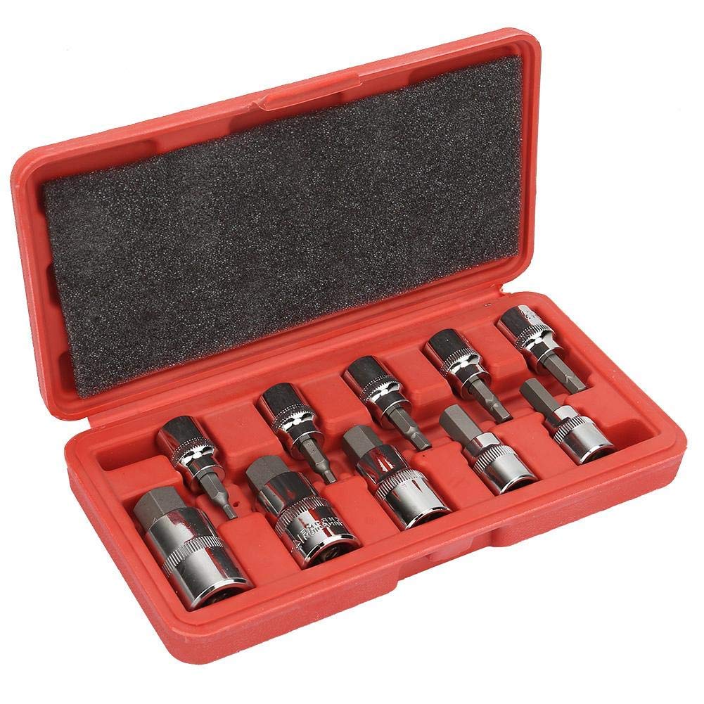 10 szt. Gniazdo sześciokątne, adapter gniazda 3/8" 1/2" 3-17 mm Zestaw wierteł i kluczy nasadowych dla przemysłu budowlanego, przemysłu produkcyjnego, napraw domowych, narzędzi dla przemysłu naprawy