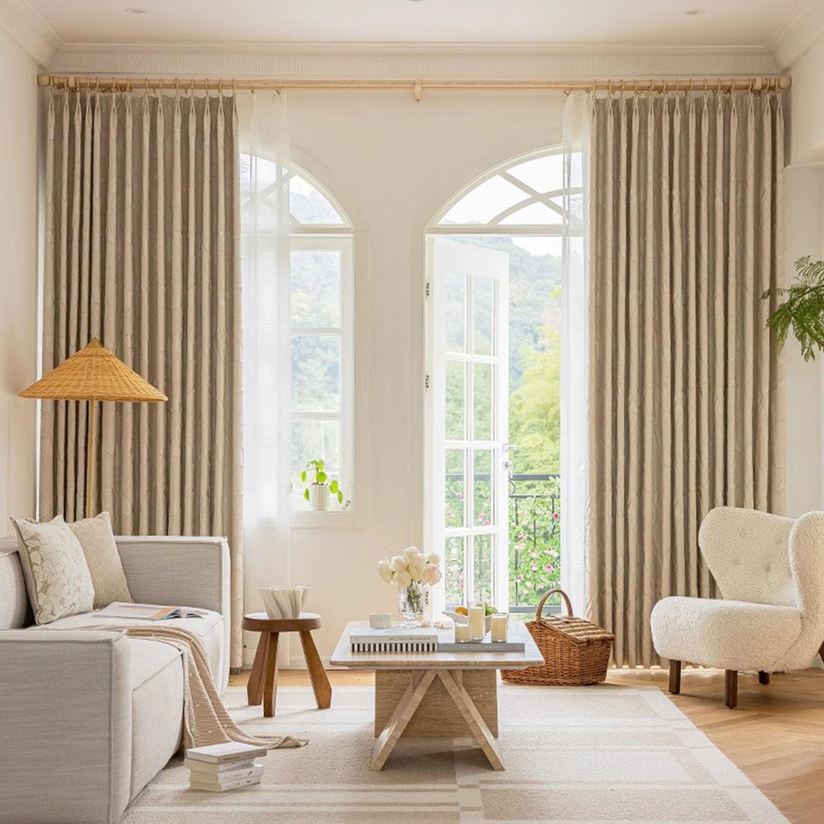 Eyelet,W200xL270cm, 2 Stück Jacquard Blickdichte Vorhänge Gold Relief Blatt Verdunkelungsvorhang Superweich Vorhang Verdunkelung Thermovorhang Für Wohnzimmer Schlafzimmer