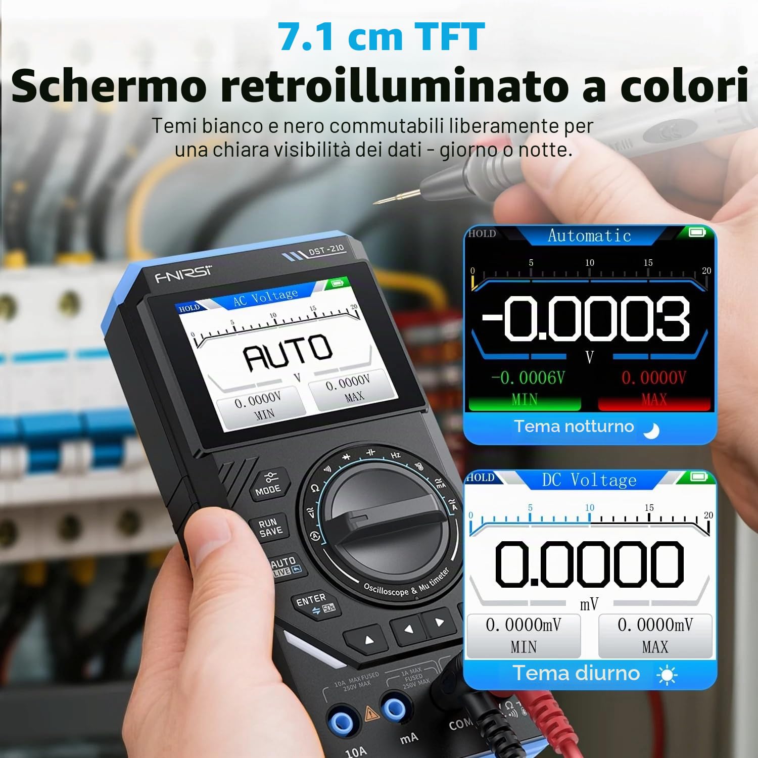 FNIRSI DST-210 e DST-201 Oscilloscopio multimetro digitale 3 in 1 19999 conta strumento elettrico portatile per oscilloscopio automobilistico (DST-201)