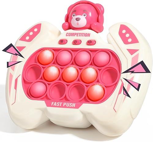 Juguetes para ansiedad mejorados para niños, 13 botones, juego de mano para niños de 3 a 8 años, máquina de empuje rápido, juego de luz pop de
