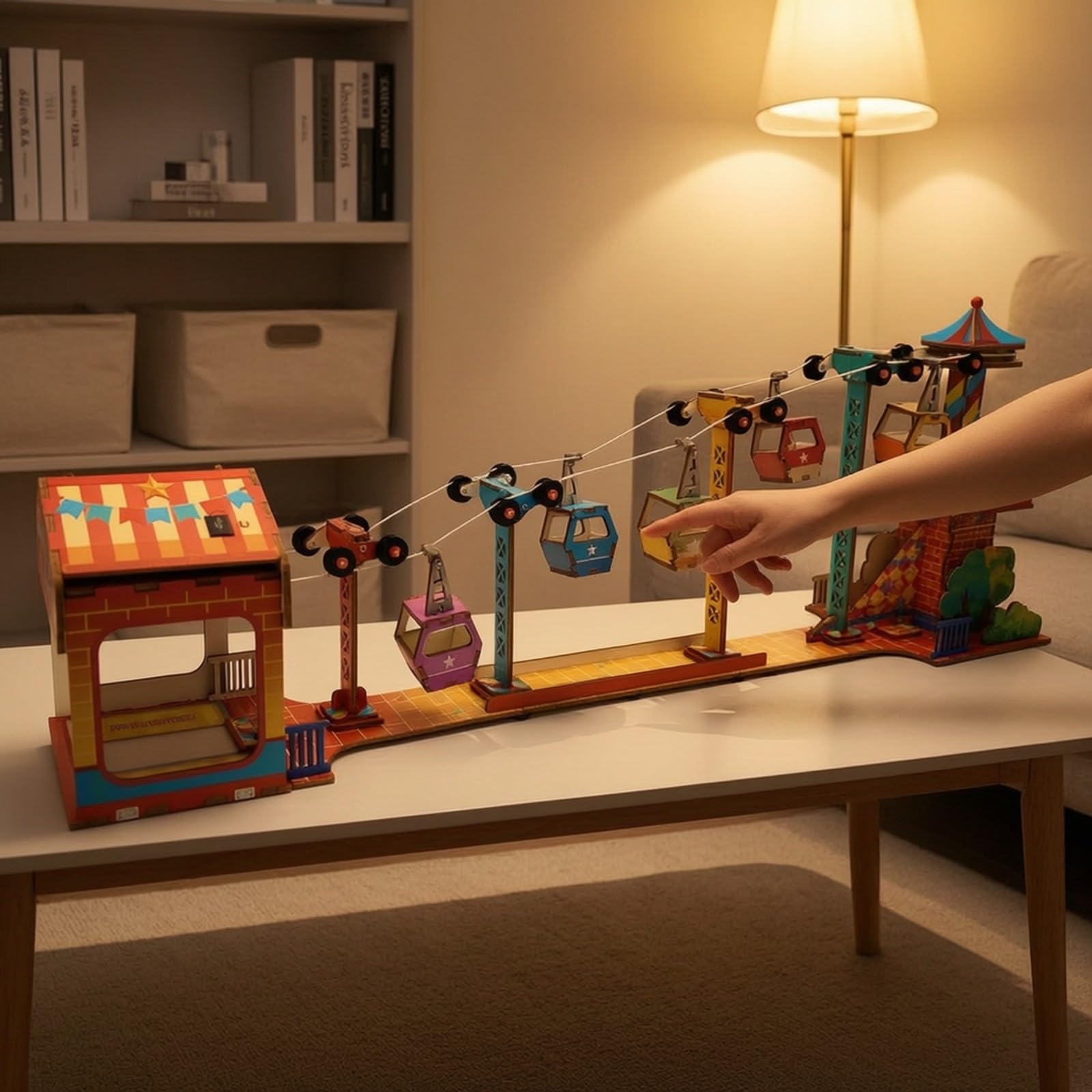 Kit Funivia in Legno da Montare Manuale | Scientifico, Gioco Educativo in Legno, Sicuro per Bambini, Giocattolo, Aula, Studenti