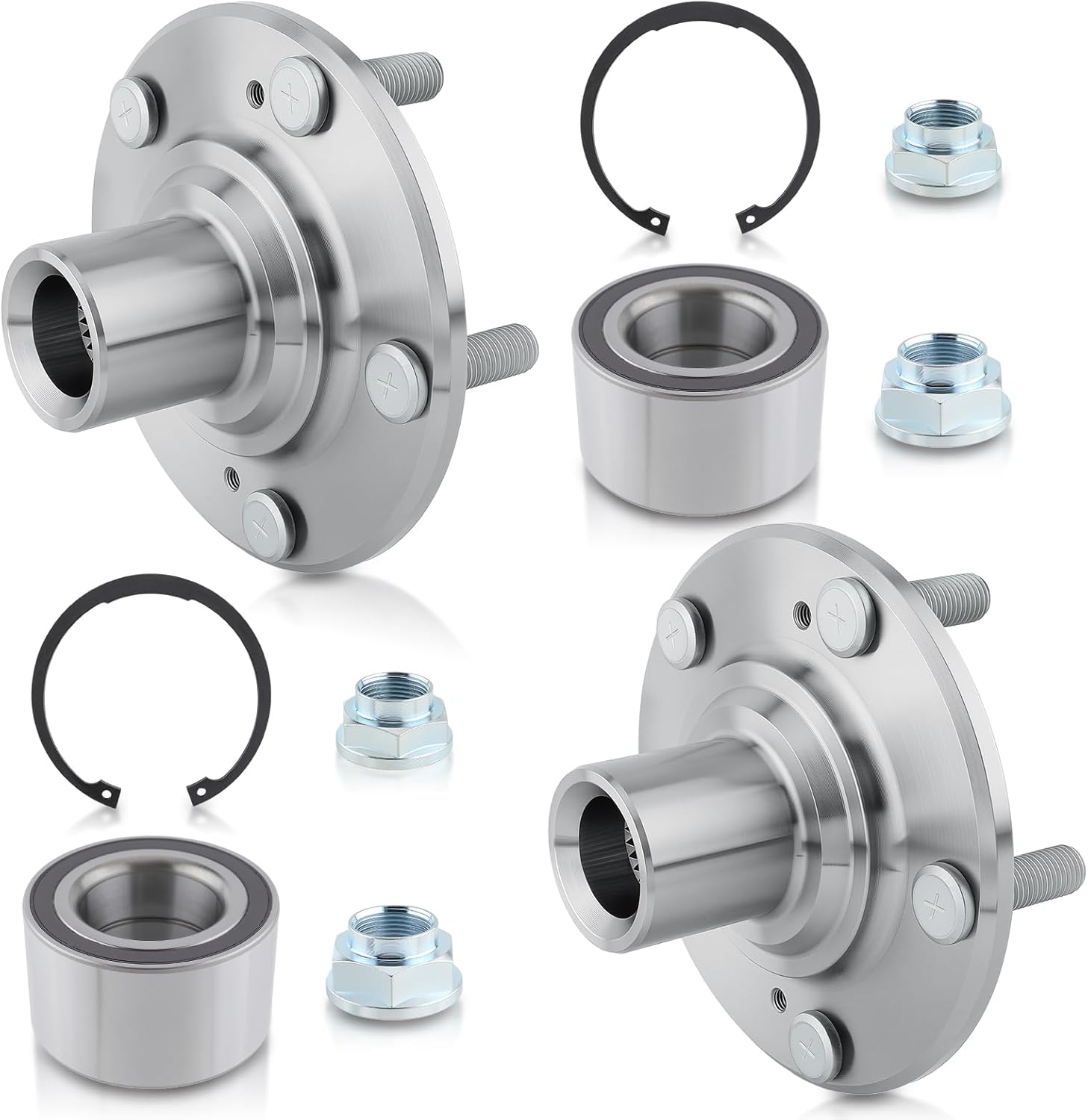 Pair of Front Wheel Hub Bearing Assembly for Honda Civic 1.3L 1.8L 2006-2011 Left and Right