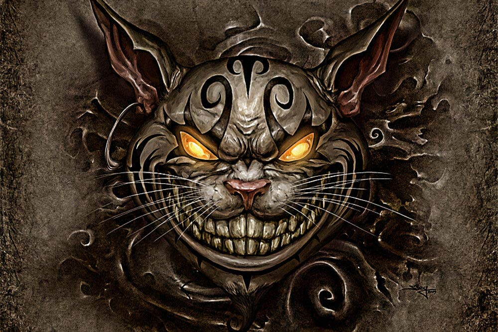 Gato de Cheshire - Arte de parede em tela ou impressão | Amazon.com.br