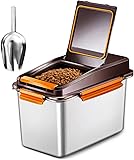 Dog Food Storage Container Stainless Steel with Scoop, 16lb/7.4kg Airtight Pet Food Storage Bin, Cat Food Container for Dry Dog Food, Cat Food, Bird Seed, Keep Food Fresh