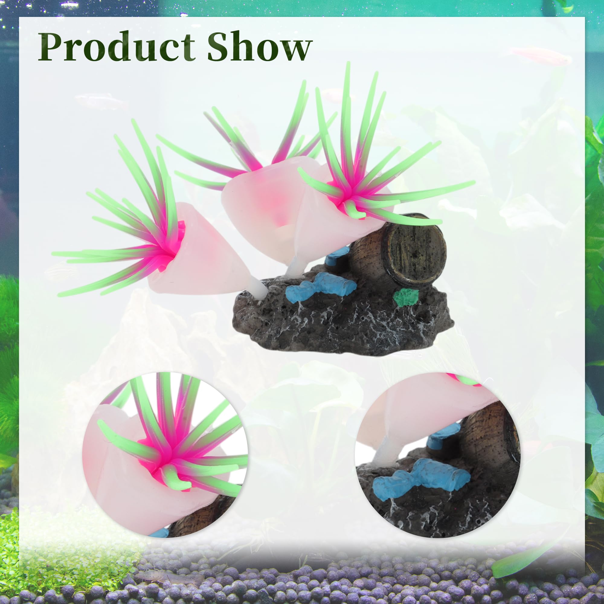 CAPASTEC Fluorescent Aquarium Coral, Vibrant Glowing Effect, Fish Tank Decorations, Artificial Accessories, Green