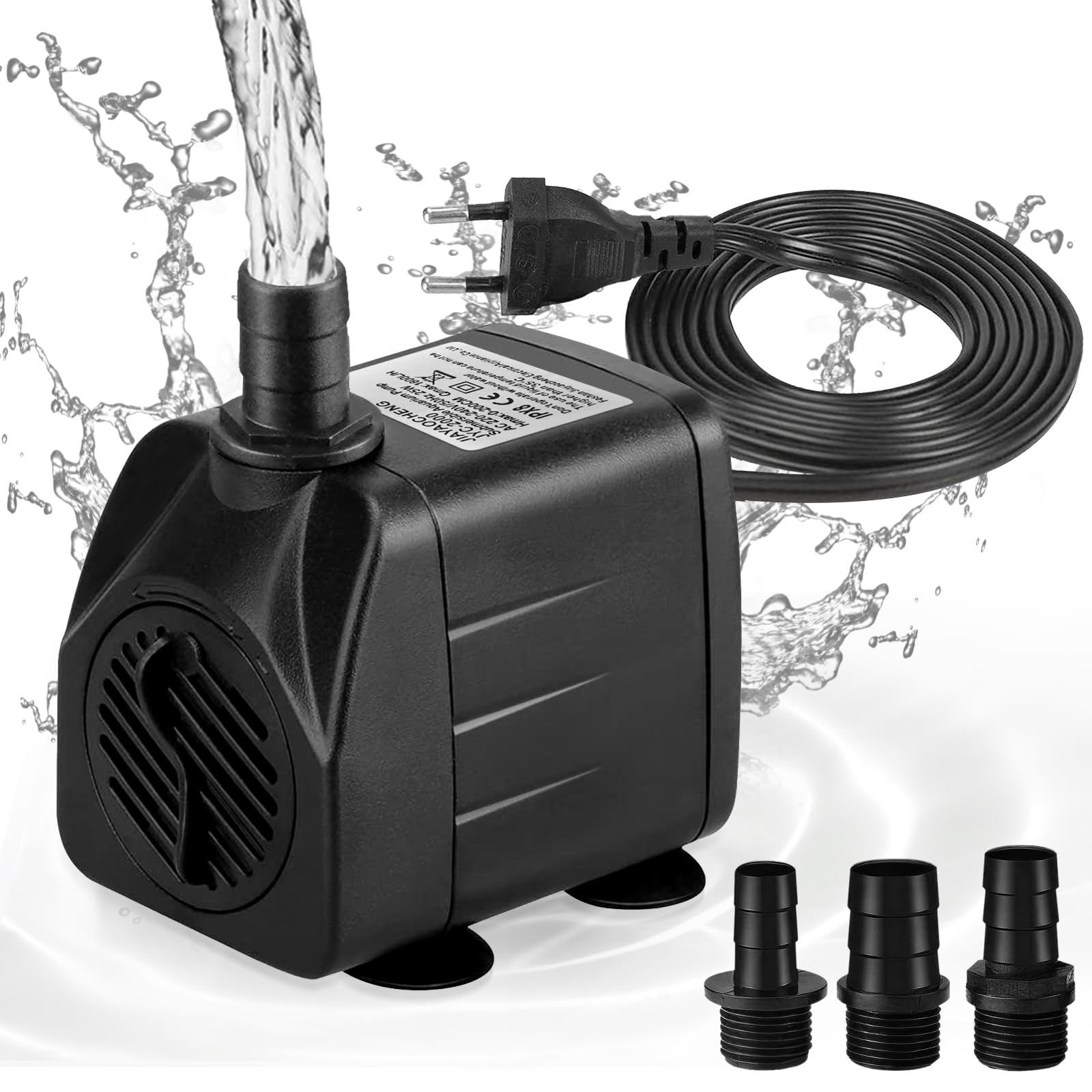 Pompa per acquario,pompa per fontana da giardino da 45 W,pompa per laghetto da 2500 L/H per uso esterno,pompa per acquario per fontana da laghetto,acquario da giardino,per acqua con pompa sommersa