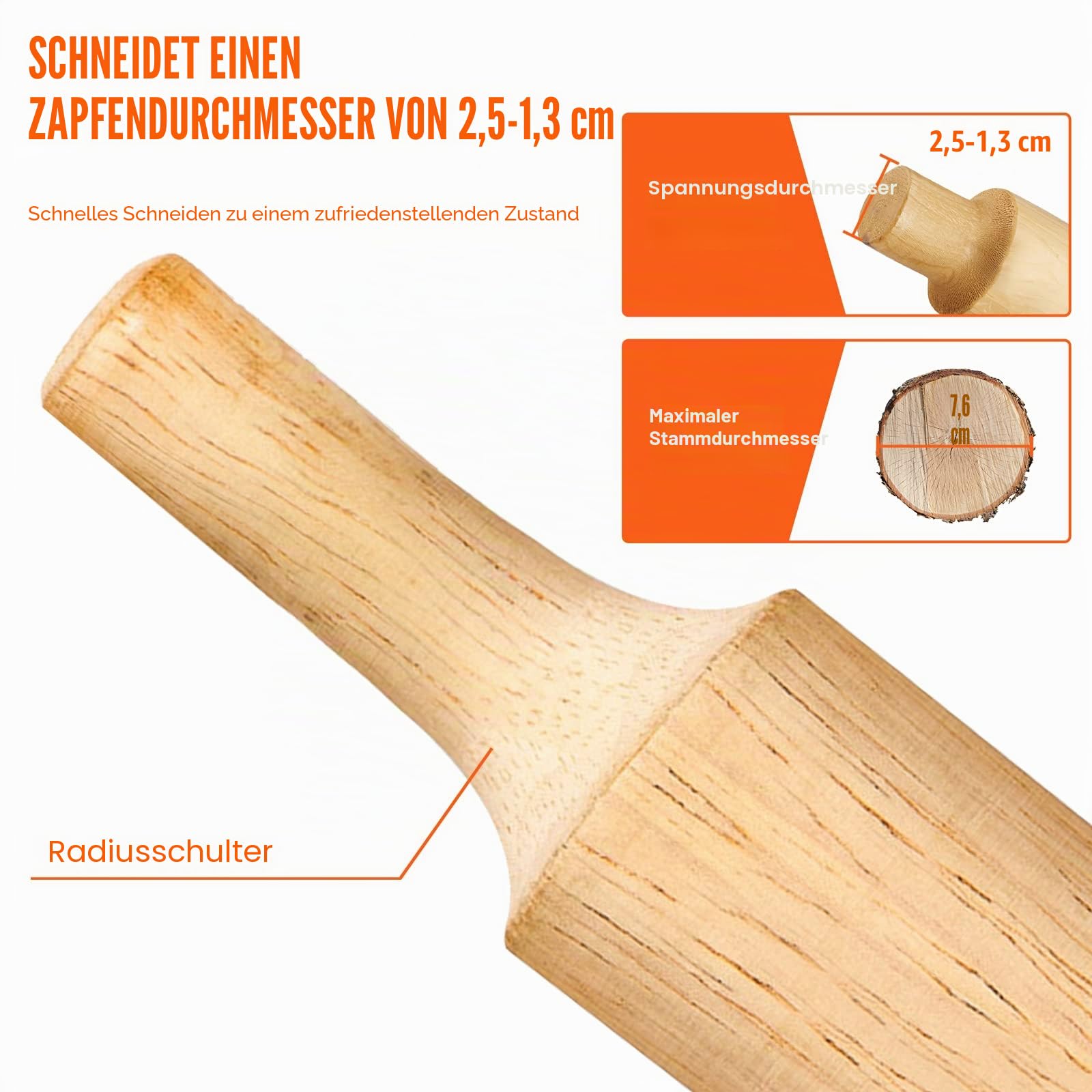 VEVOR Zapfenschneider Forstnerbohrer 38 mm, 4 Klingen Set für Balkenbetten, Balkengeländer, Balkenzäune, Balkentische - Forstnerbohrer Set Gelb