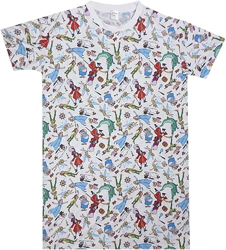 Amazon Co Jp スモール プラネット Disney ディズニー ピーター パン オールスター 総柄 Tシャツ ロング Awds6535 服 ファッション小物