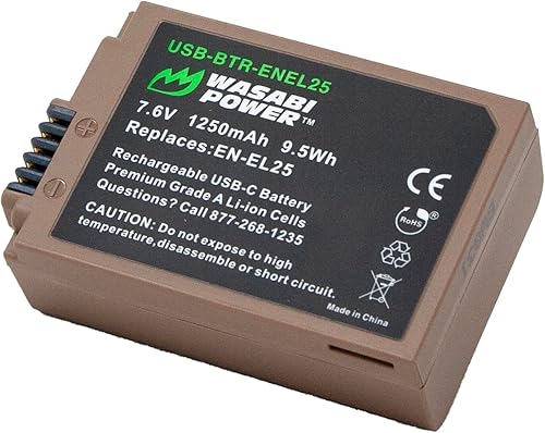 Miniatura 5 de Wasabi Power Batería USB (Serie Ginger) para Nikon EN-EL25 compatible con Nikon Z50, Nikon Z 50, Nikon Z fc