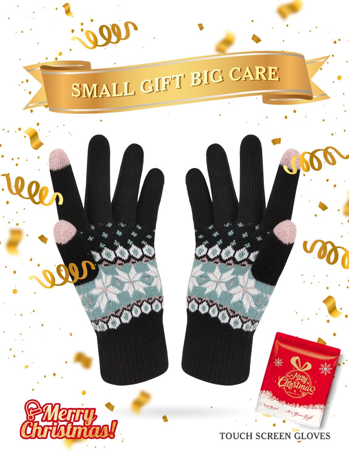 HÖTER Women's Winter Wool Touchscreen-Gloves Warm Thermal Soft Lining Elastic Cuff - Image 6