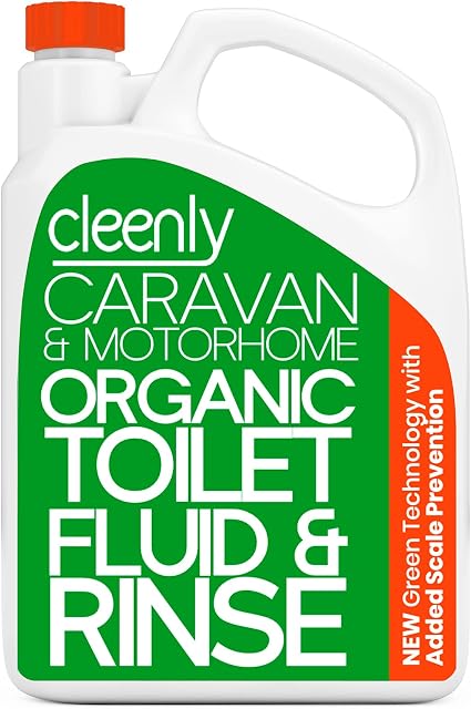 Cleenly Organic Toilet Fluid Rinse Green Solution Cleaner 2L for Caravan and Motorhomes - Eco-Friendly, Formaldehyde Free - 2 Litres