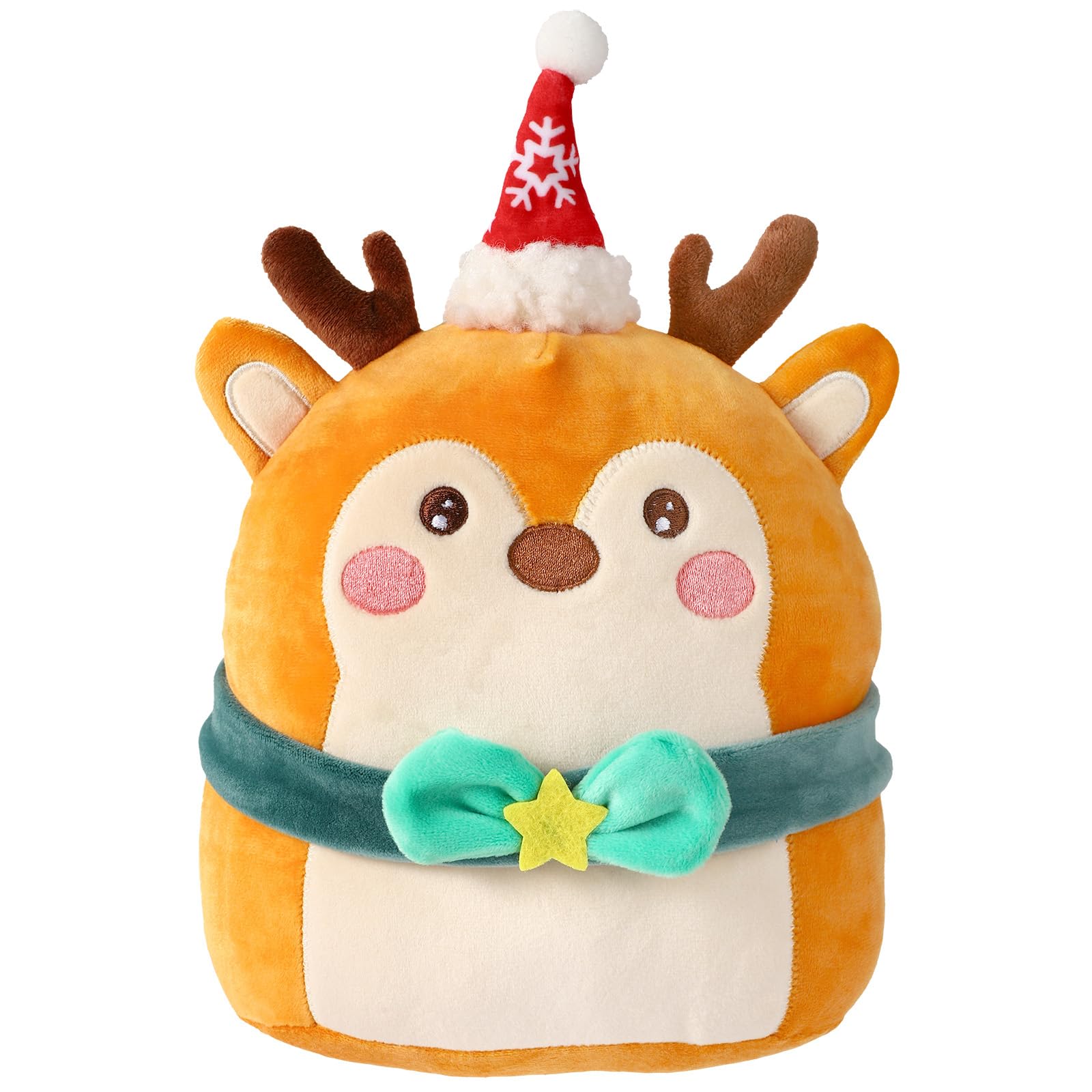TOYMIS Christmas Reindeer Plush Doll, 27cm/10.6in Cute Cotton Christmas Animals Stuffed Toy for Kids Home Decor Office & Car Ornament