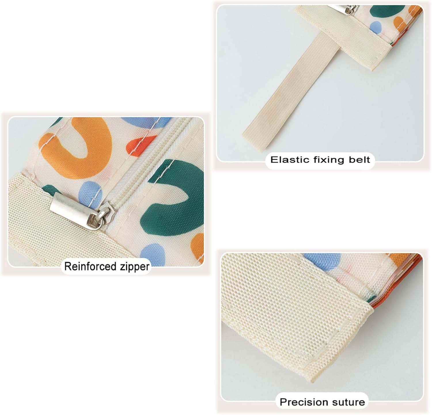 Reusable Foldable Shopping Bag with Reinforced Adjustable Handles Ideal for Grocery Shopping, Camping, Moving, Beach Swim Bags, Travel Bag, Gym Changing (2-Piece Set) Floral & Alphabet Pie - Image 6