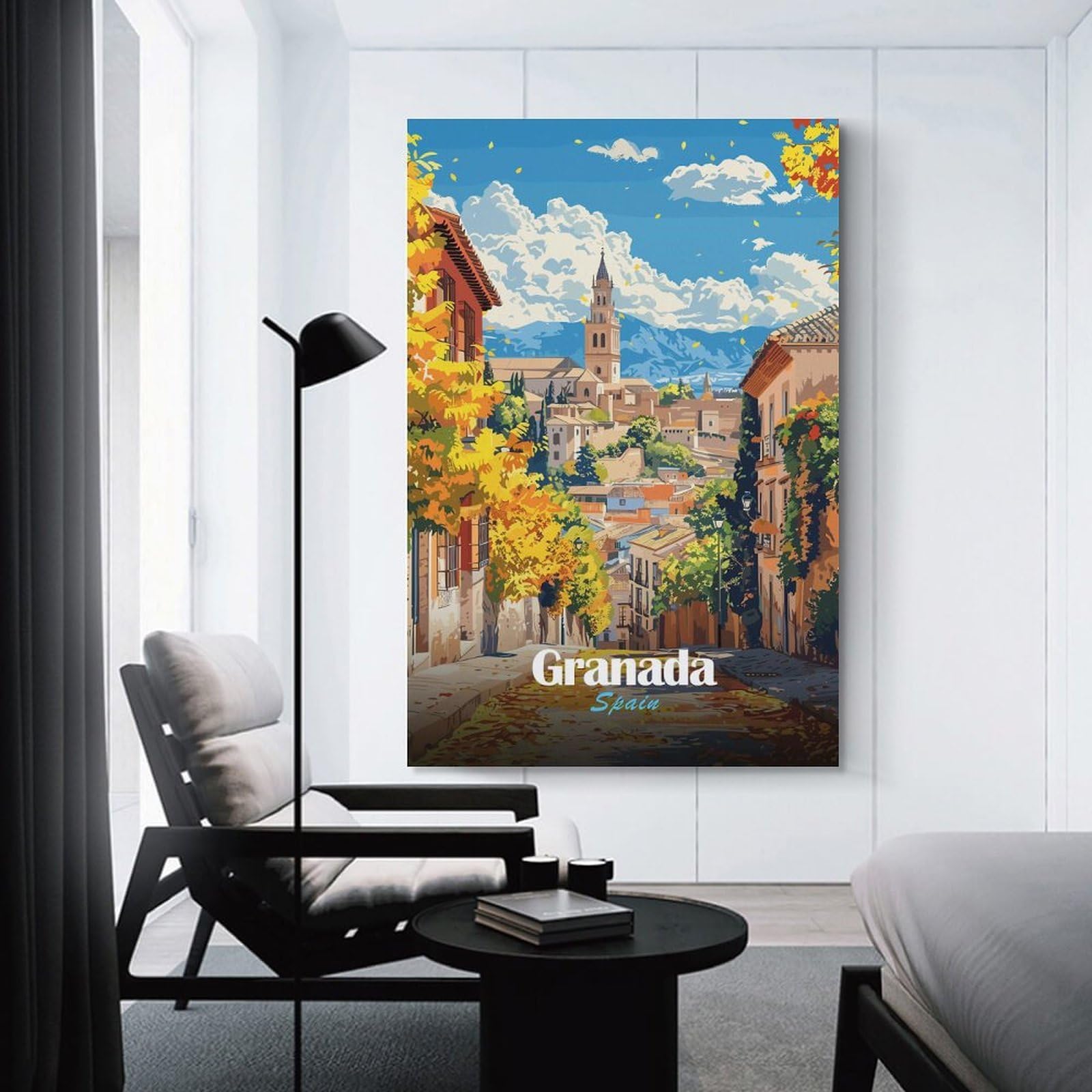 Junmoney Granada, Spain, Autumn Cityscape Wall Picture Print 24x36inch(60x90cm), for Lounge Decor, Offices Or Entryway Styling, A Flexible Wall Accent for Shared Spaces