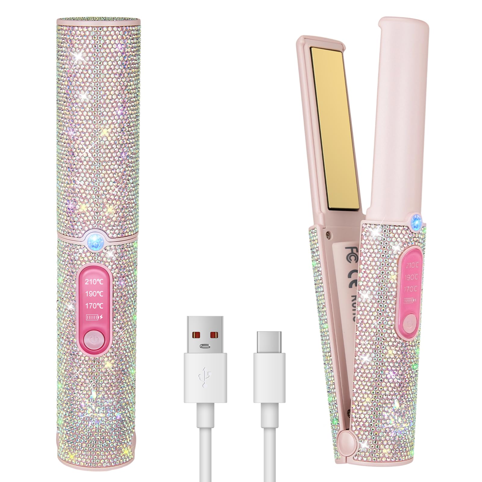 HUAJUN Pink Rhinestone
