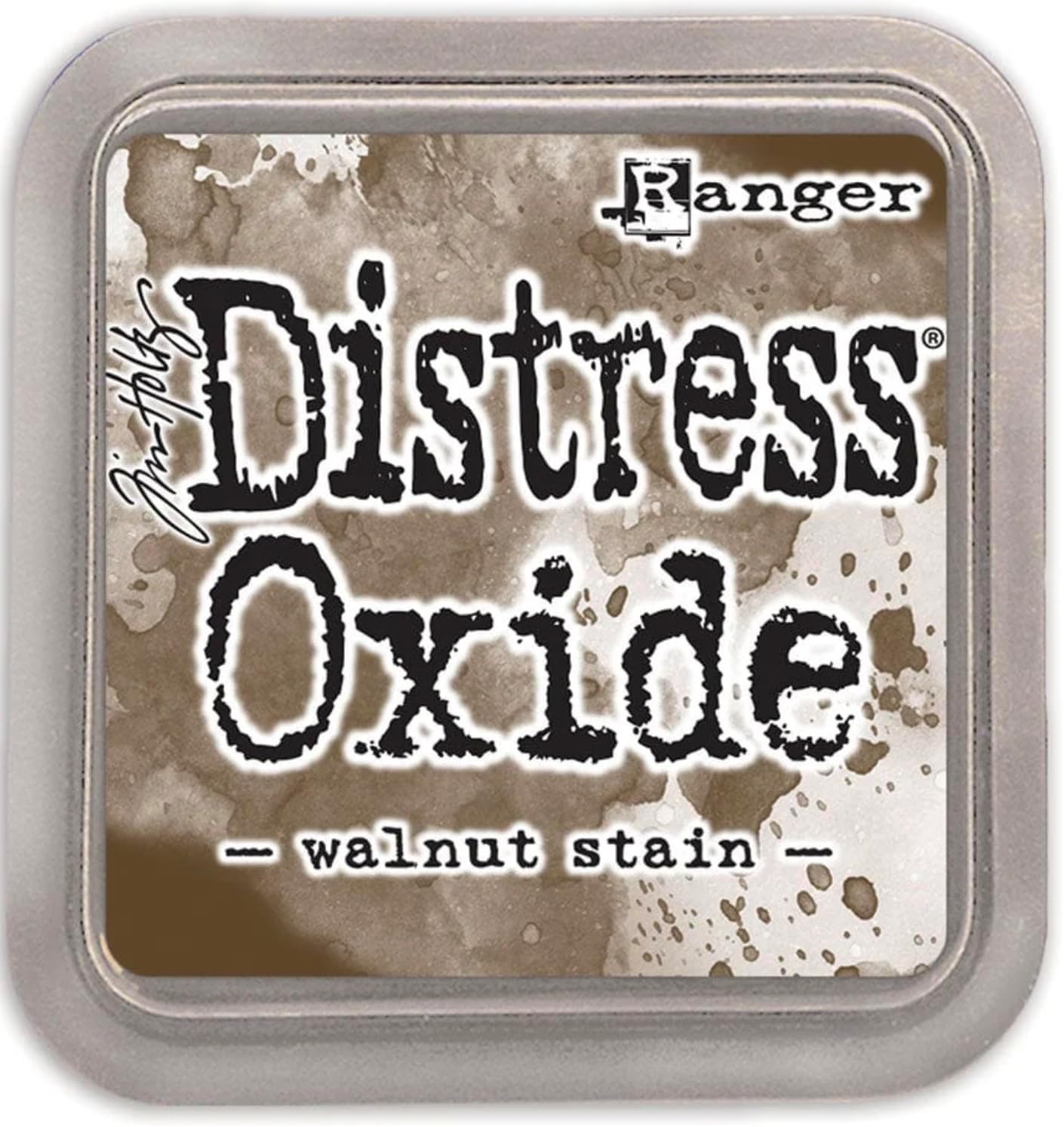 Tim Holtz Ranger Distress Oxide Ink Pads - 3"x3" with Reinkers - Black Soot, Walnut Stain, Vintage Photo, Antique Linen & 2 Carnora Ink-Blenders
