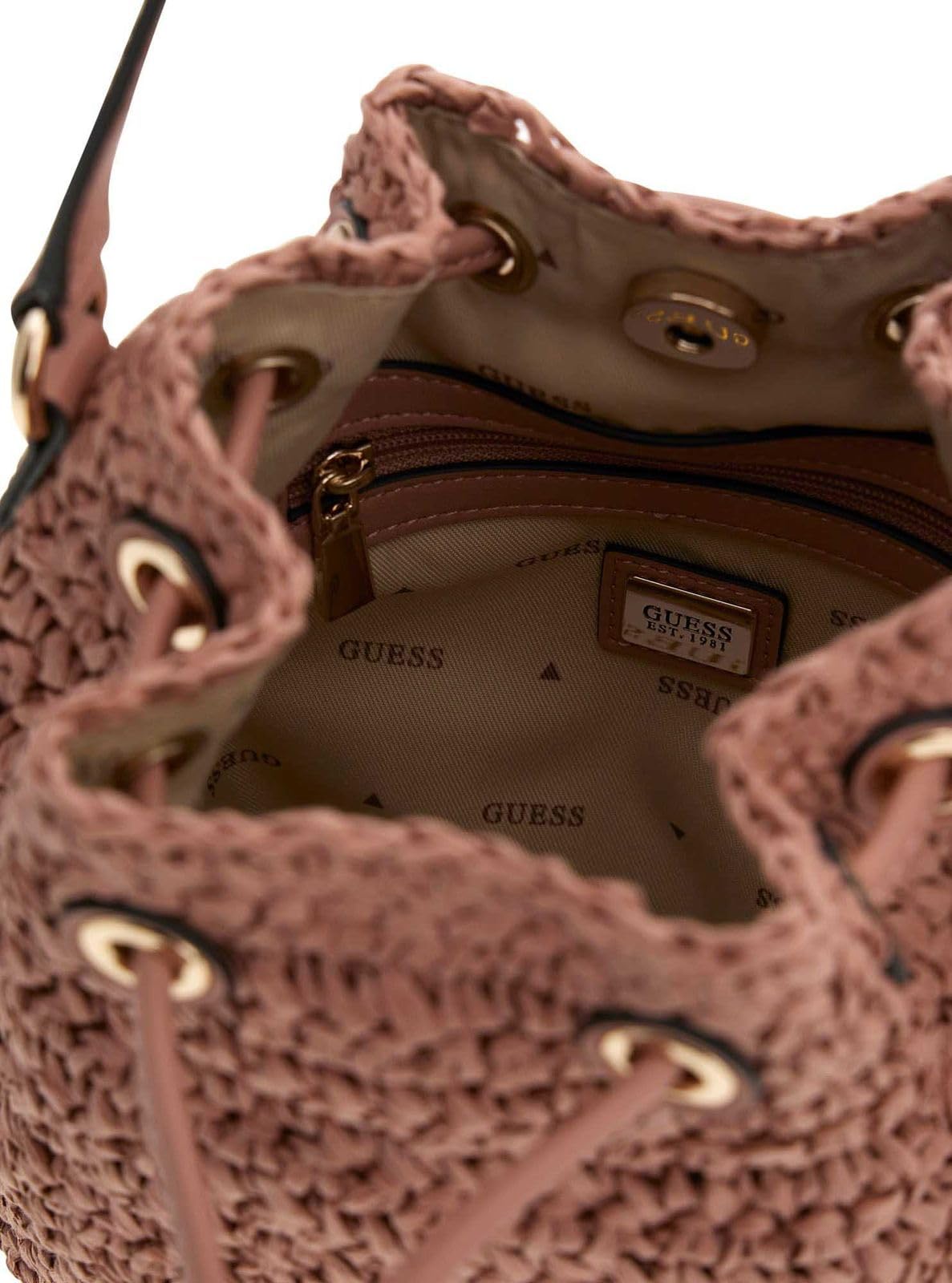 GUESS Umhängetasche Handtasche Ofelia Top Handle Bucket Coral Pink altrosa