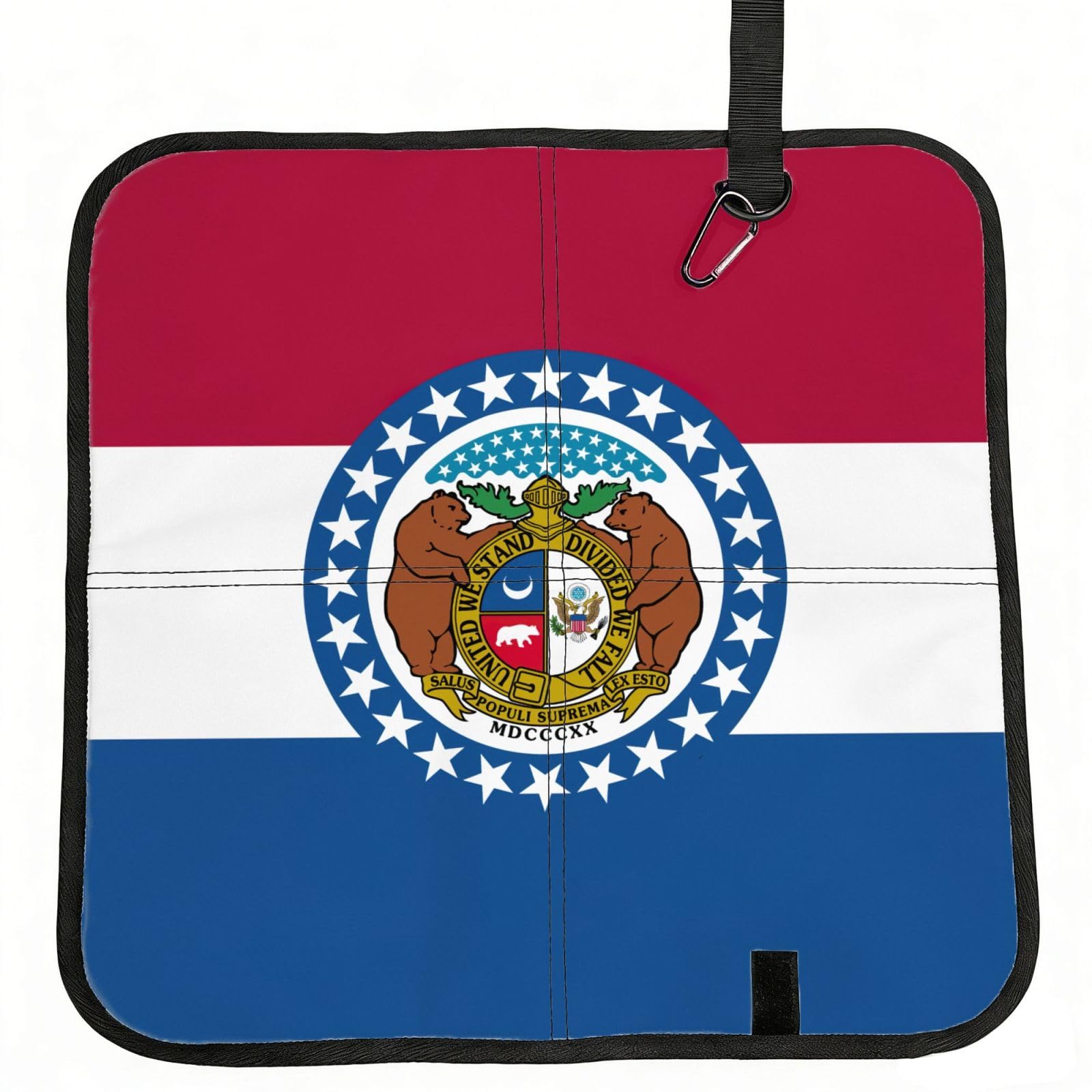 AYYQWE Missouri State Flag Print Foldable Seat Cushion Portable Chair Pad Office Commuting Picnic Camping Outdoor