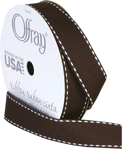 Miniatura 6 de Offray Cinta de costura lateral de 58 pulgadas de ancho, 3 yardas, verde musgo y marrón