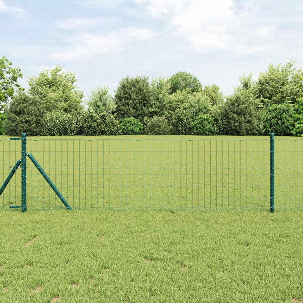 Gartenzaun Grün 250x80 cm PVC-Eisen Modernes Design Robuste Zaunelemente als Sichtschutz Balkon Garten für Hunde Haustier und Outdoor-Bereich
