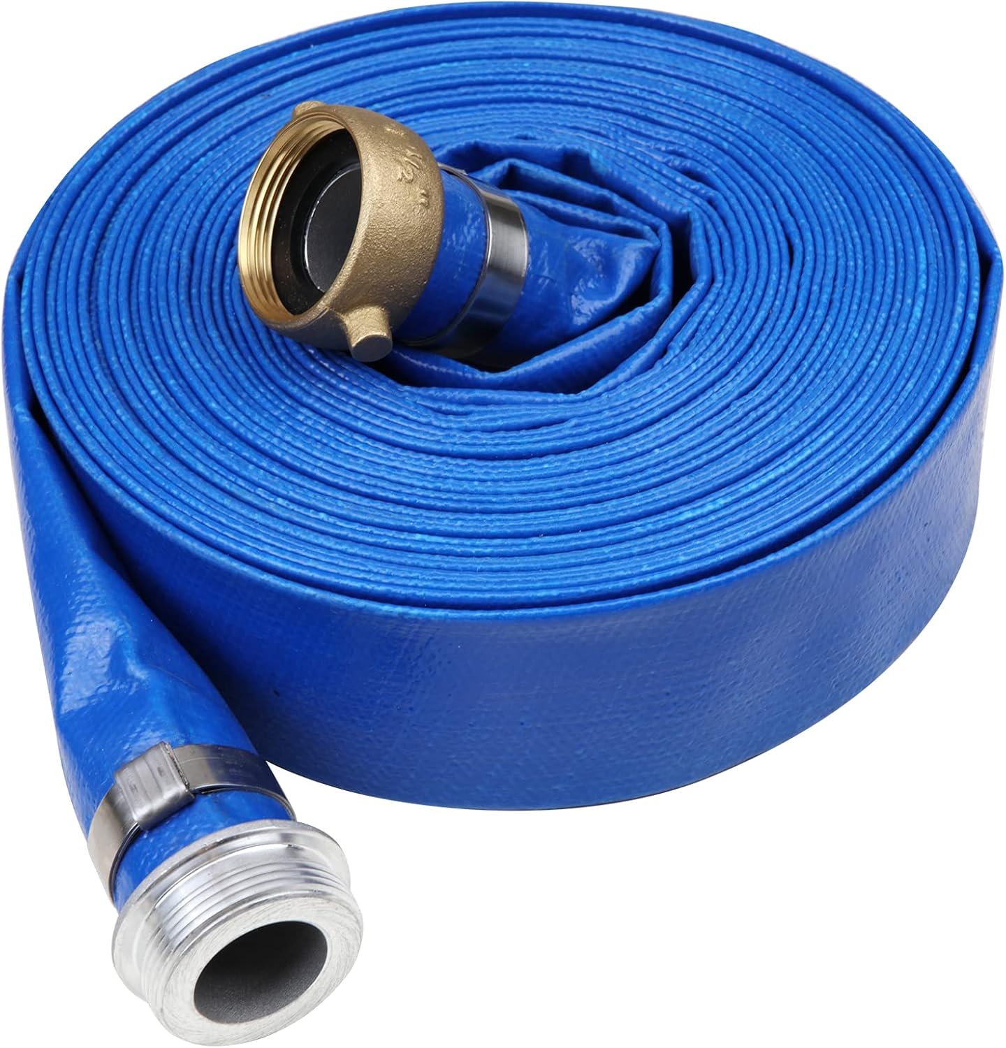 Discharge Hose,2inch x 50feet Heavy Duty Blue PVC Backwash