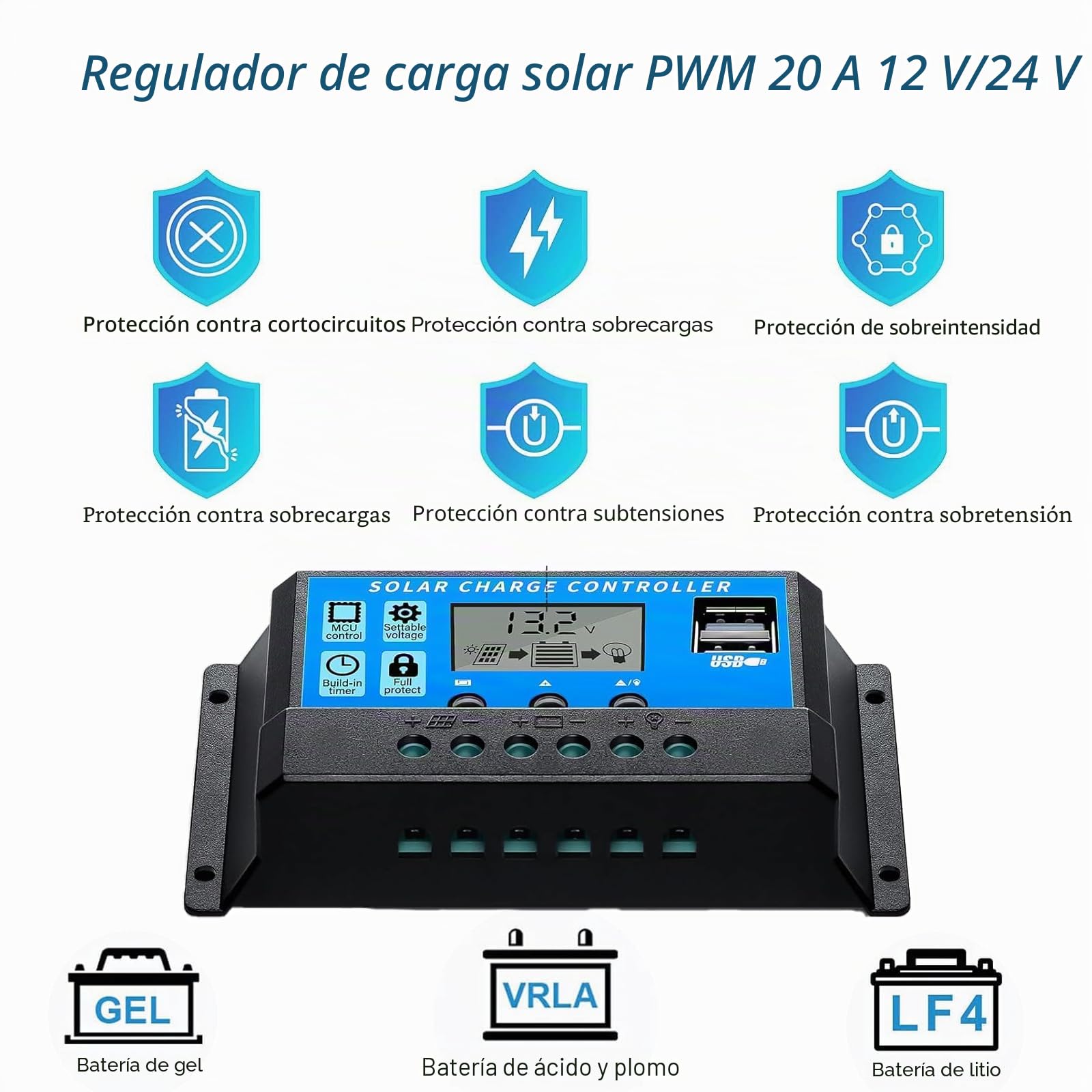 XINPUGUANG 200w Kit de panel solar 2pcs 100W 18V Módulo solar fotovoltaico monocristalino 20A Cable controlador para autocaravana Coche Caravana Inicio 12v Carga de batería