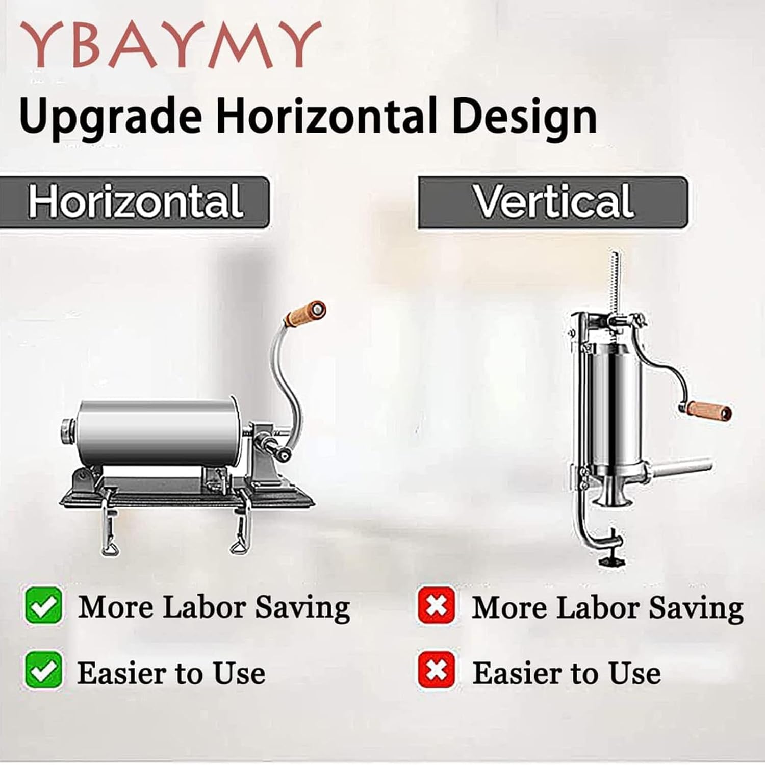 Sausage Stuffer - Manual Stainless Steel Meat Filler for Home or Commercial Use - Horizontal Design Sausage Maker,