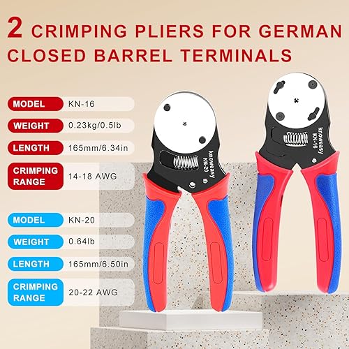 Miniatura 2 de Knoweasy Kit de herramientas de crimpado para conectores Deutsch DT crimpadora de barril cerrado y barril abierto, herramienta de extracción de