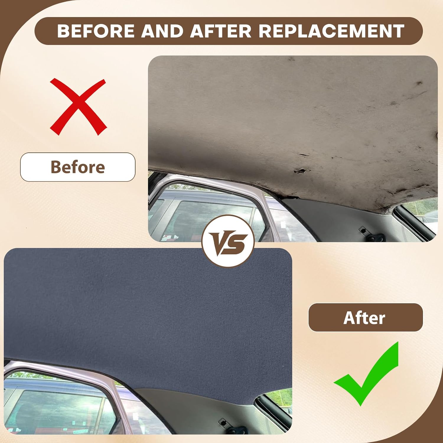 otoez Suede Headliner Fabric with Foam Backing Material 60" x 36" Automotive/Home Micro-Suede Headliner Fabric for Car RV Boat Interior Replacement Repair DIY (Blue, 60" x 144")