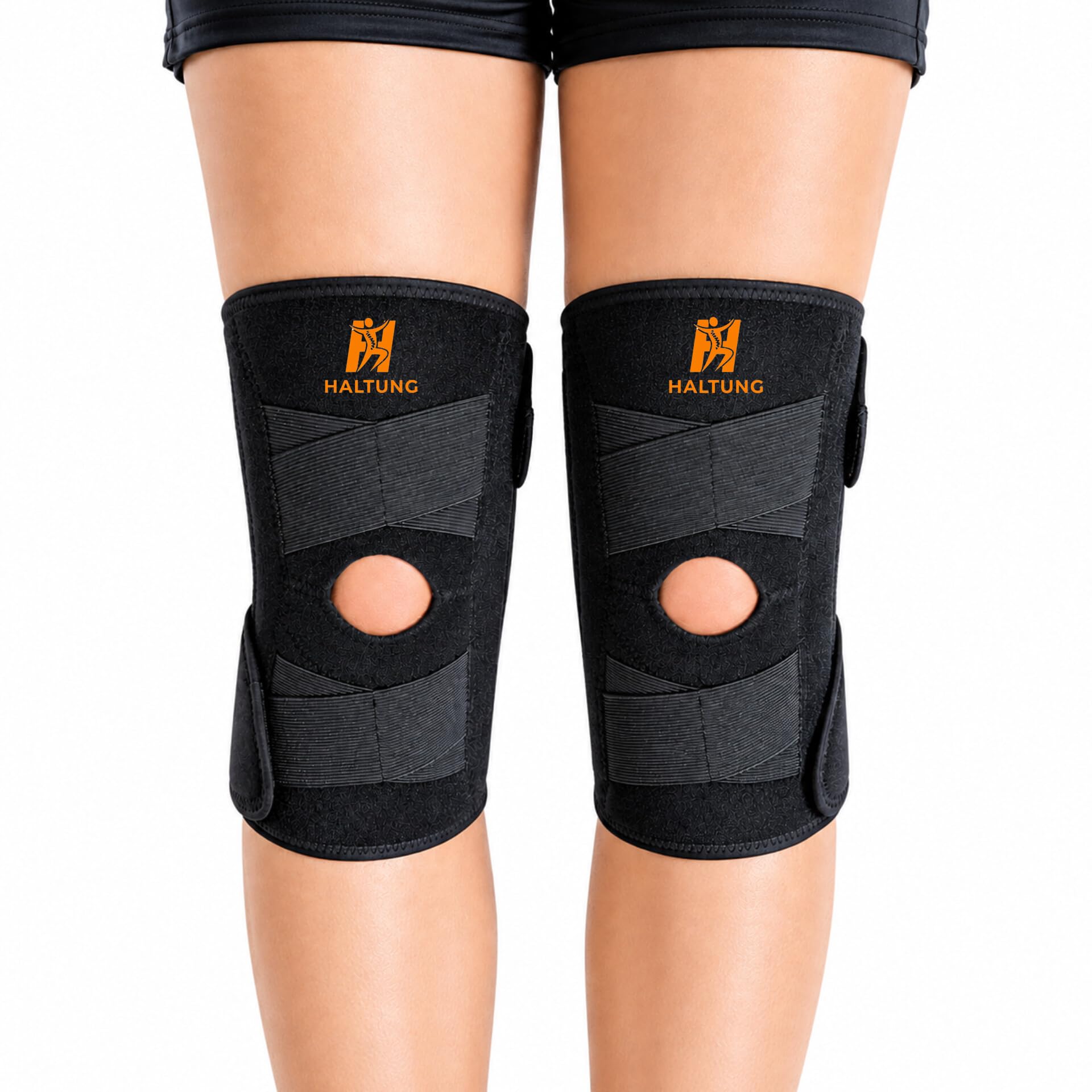 Knee Cap Support Brace Pair For Men & Women | Adjustable Knee Support with Side Spring Stabilizers for Pain Relief, Running, Gym, Arthritis & Sports, Meniscus Tear, ACL | 2PCS-image-8