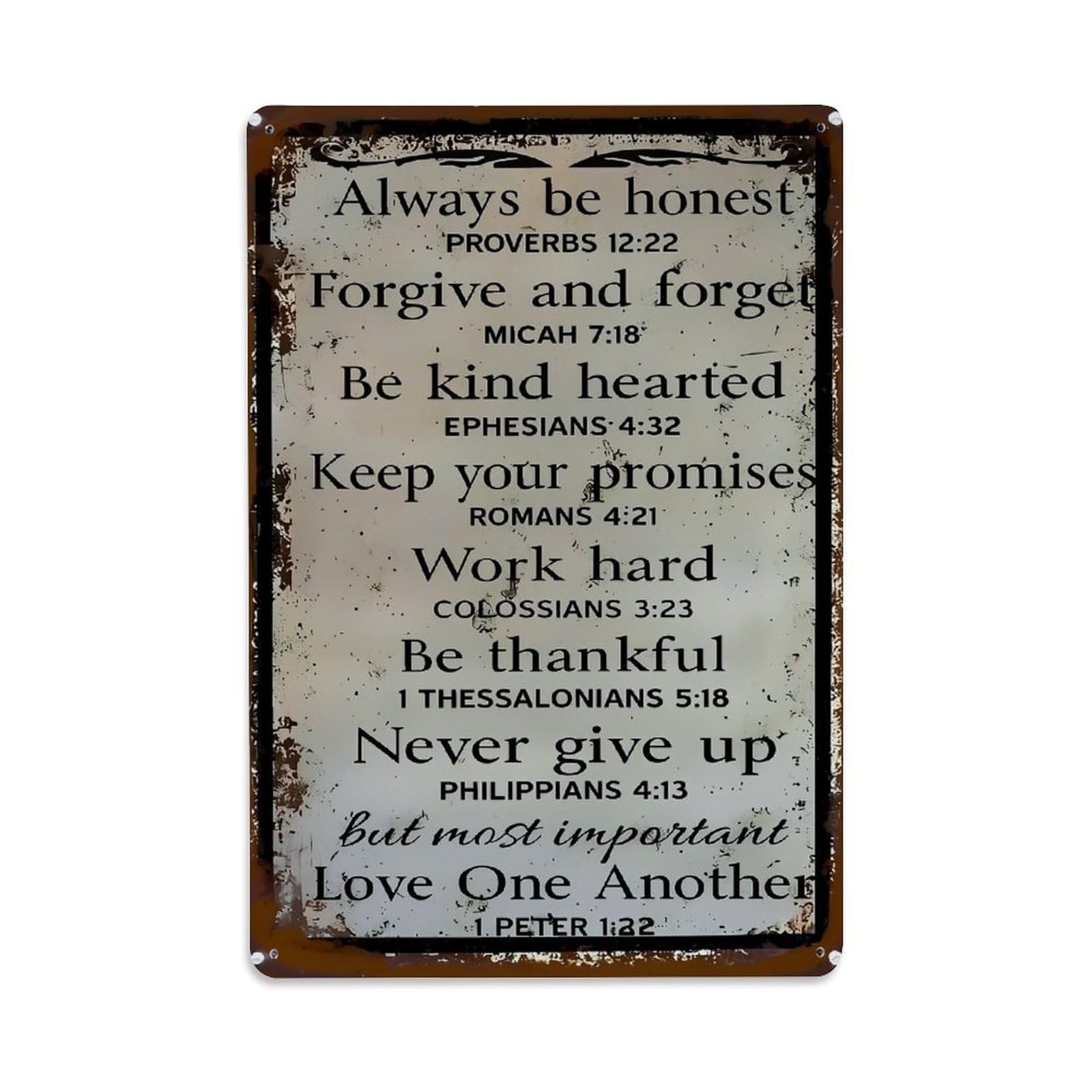 Always Be Honest Forgive And Forget Retro Metal Tin Sign, Vintage Decor Art Poster for Bar, Home, Man Cave, Kitchen, Laundry Room Gift 8x12Inch