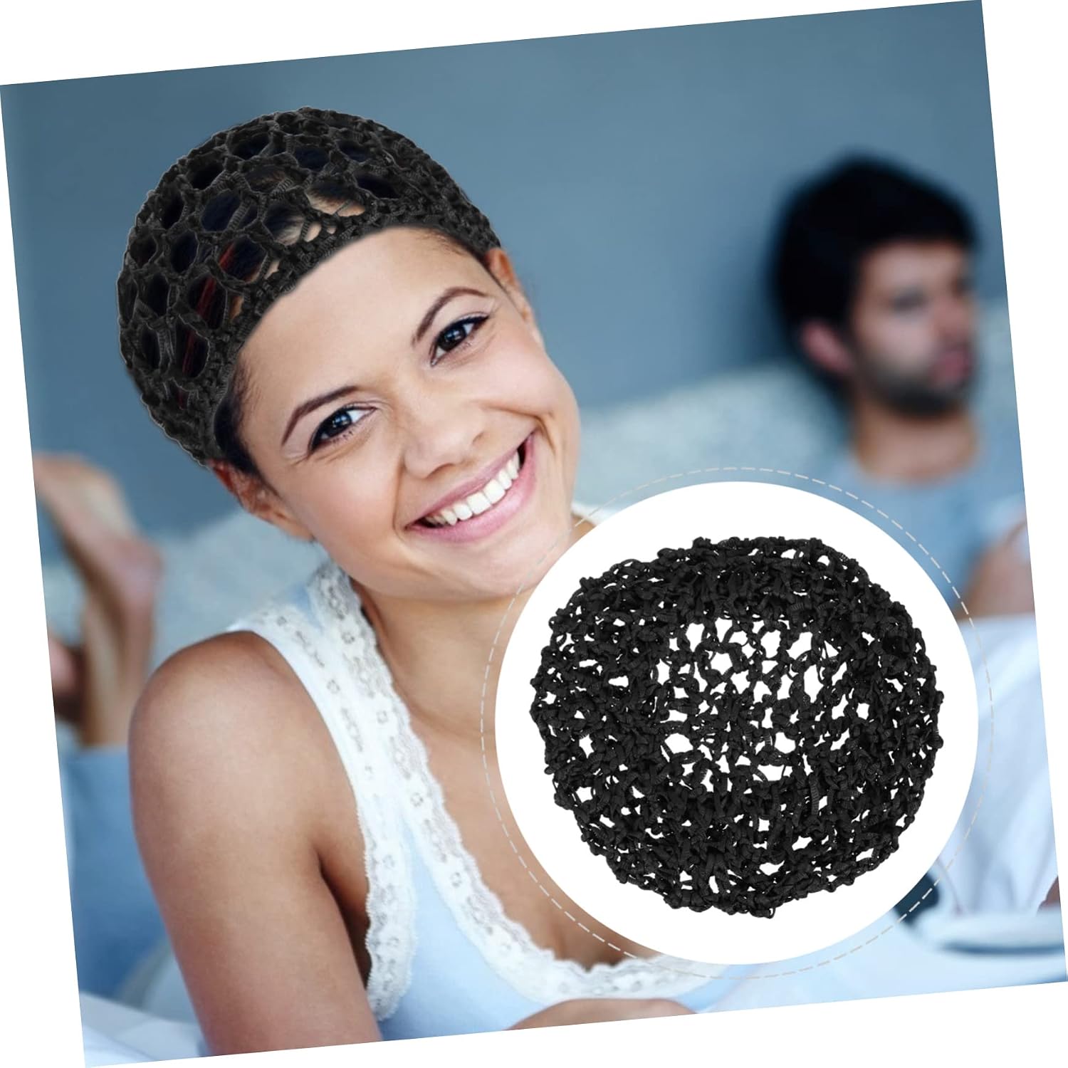Mesh Hair Net Crochet Hair Net Mesh Elastic Headband Bon for Sleeping Cover Bon