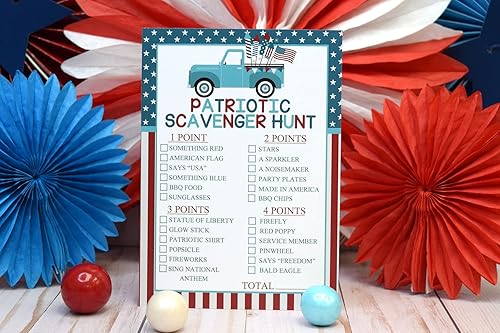 Miniatura 10 de Amanda Creation - Tarjetas de juego patrióticas de búsqueda de palabras y búsqueda del tesoro, diez tarjetas de juego de 5 x 7 pulgadas