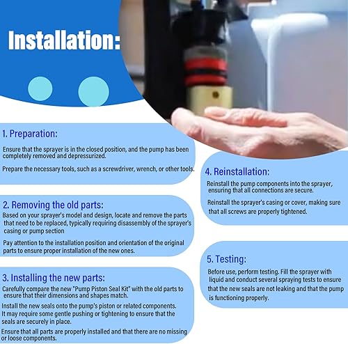 Miniatura 5 de CULMKARI Kit de sello de pistón de bomba compatible con el rociador Stihl SG20 de mochila reemplaza 4247 007 1002 42470071002