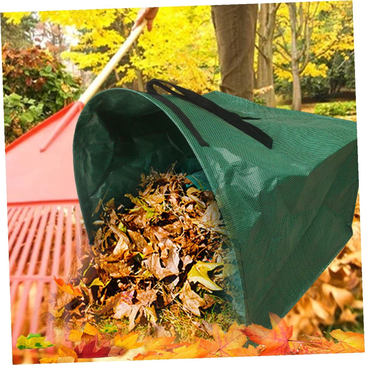Hemobllo Sacco da Giardino Riutilizzabile Grande Capacità con Manici Resistenti e Portatile per Raccolta Foglie e Rifiuti Esterni