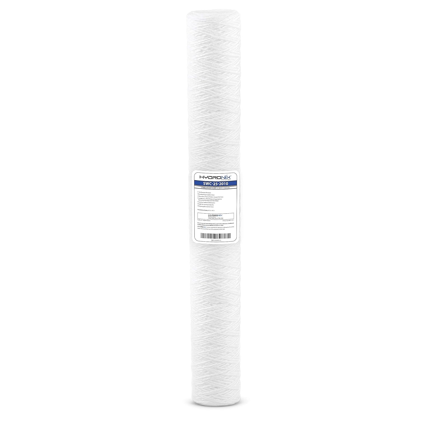 Hydronix SWC-25-2010 Universal NSF String Wound Sediment Water Filter Cartridge 2.5" x 20" - 10 micron