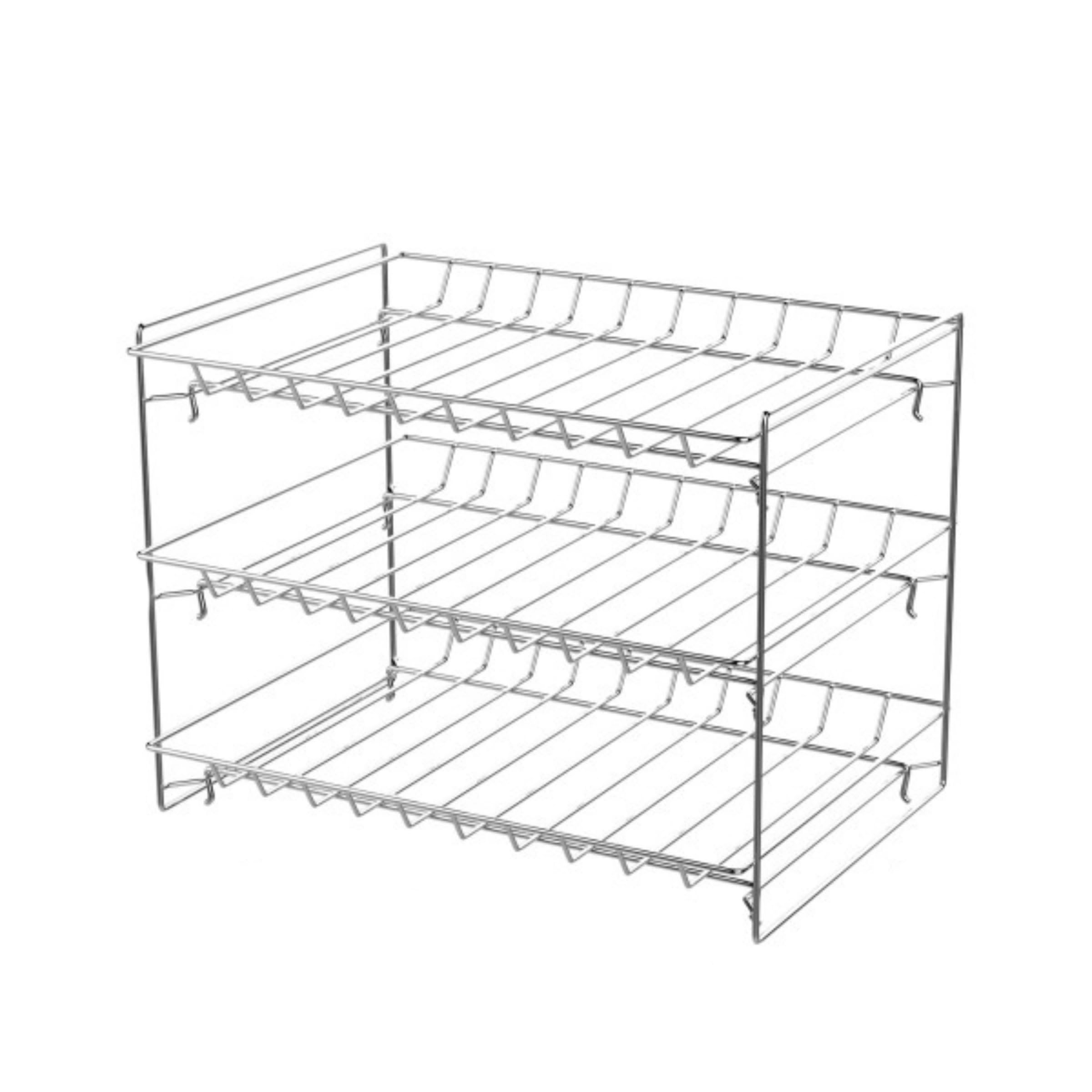 Lavish Classic Cuisine 3 Tier Dispenser-Organizer Rack Holds up to 27 Cans-for Kitchen Pantry, Countertops, and Cabinets-Storage Accessories (Chrome)