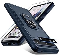 Vista 1 de Janmitta Funda para Google Pixel 6a con protector de pantalla + protector de lente de cámara, resistente a prueba de golpes, funda protectora