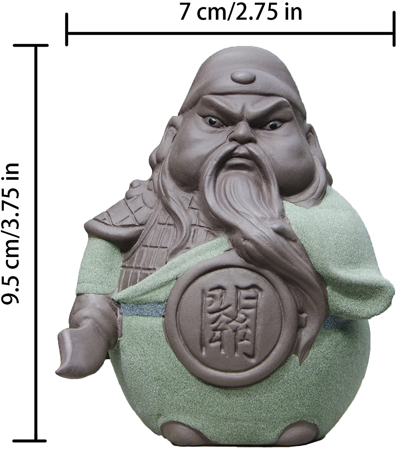Handmade Zisha Tea Pet Ceramic 5 Heros Design Style of The Romance of The Three Kingdoms, for Home Tea Tray Decoration (Guan Yu)
